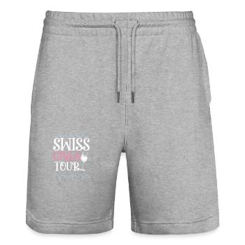 Schweiz Girls Tour Herz - Stanley/Stella Unisex Bio Joggingshorts Trainer  - Grau meliert - Vorne - Nik (191cm) & Marisol (170cm)
