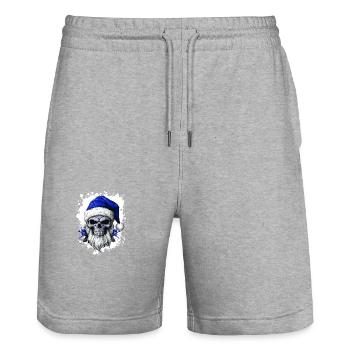 Santa Claus Skull Christmas Colorful - Stanley/Stella Trainer Unisex Organic Jogging Shorts - heather grey - Front - Nik (191cm) & Marisol (170cm)