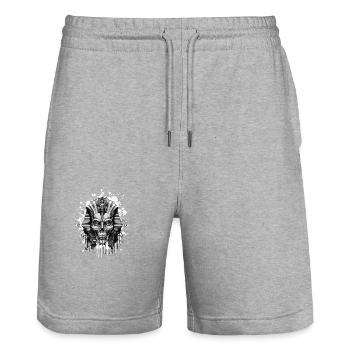 Pharao Totenkopf Skelett - Stanley/Stella Unisex Bio Joggingshorts Trainer  - Grau meliert - Vorne - Nik (191cm) & Marisol (170cm)
