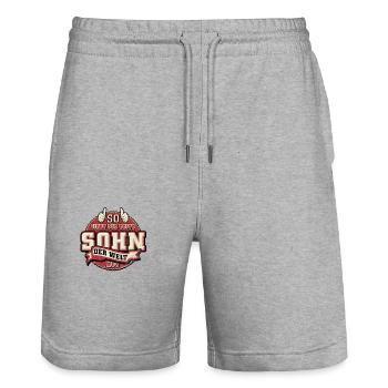 So sieht der beste Sohn der Welt aus - Stanley/Stella Unisex Bio Joggingshorts Trainer  - Grau meliert - Vorne - Nik (191cm) & Marisol (170cm)