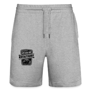 Mir reicht's ich geh auf Kreuzfahrt - retro - Stanley/Stella Unisex Bio Joggingshorts Trainer  - Grau meliert - Vorne - Nik (191cm) & Marisol (170cm)