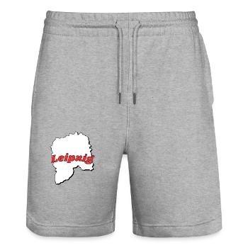 Leipzig - Stanley/Stella Unisex Bio Joggingshorts Trainer  - Grau meliert - Vorne - Nik (191cm) & Marisol (170cm)
