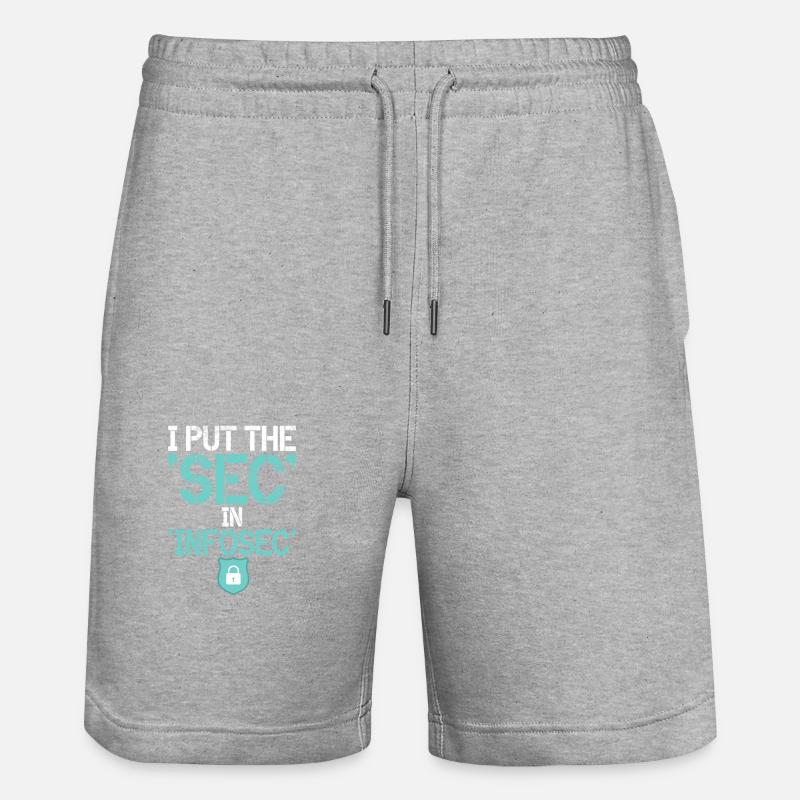 Cyber security hacker hacking - Stanley/Stella Trainer Unisex Organic Jogging Shorts - heather grey