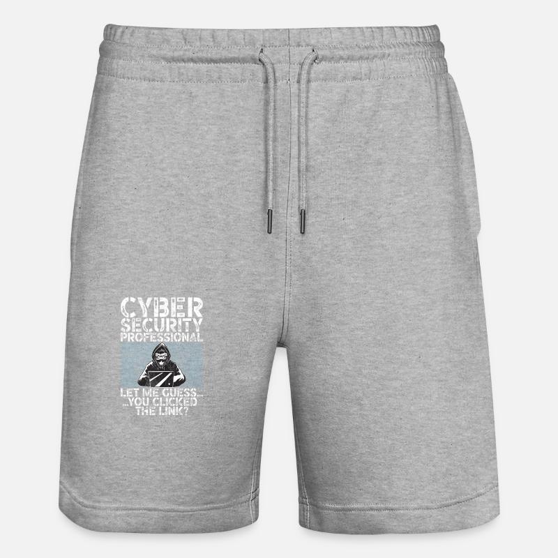Cyber security hacker hacking - Stanley/Stella Trainer Unisex Organic Jogging Shorts - heather grey