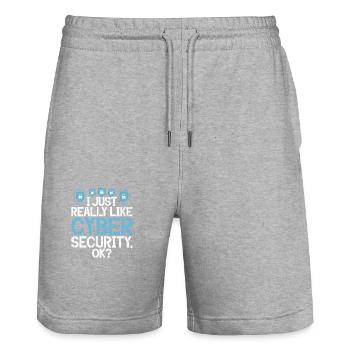 Cyber-sicherheits-hacker-hacking - Stanley/Stella Unisex Bio Joggingshorts Trainer  - Grau meliert - Vorne - Nik (191cm) & Marisol (170cm)