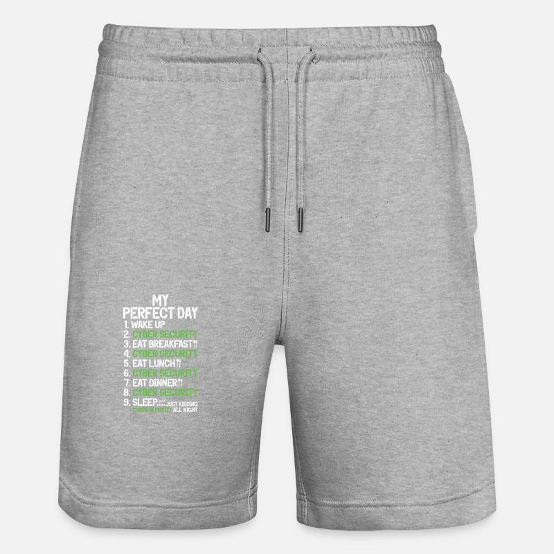 Cyber security hacker hacking - Stanley/Stella Trainer Unisex Organic Jogging Shorts - heather grey