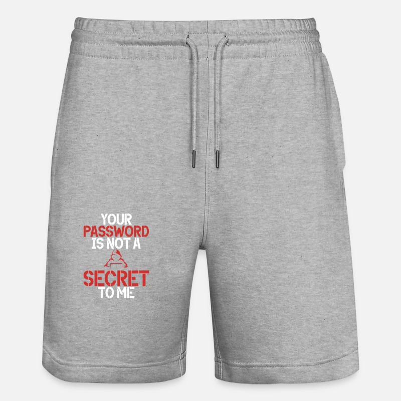Cyber security hacker hacking - Stanley/Stella Trainer Unisex Organic Jogging Shorts - heather grey