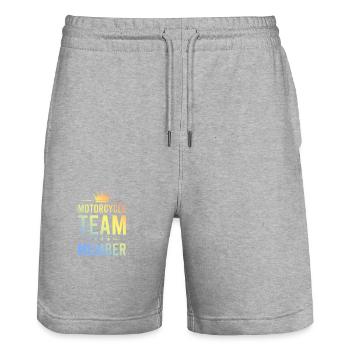 Motorcycle Team Bunt - Stanley/Stella Unisex Bio Joggingshorts Trainer  - Grau meliert - Vorne - Nik (191cm) & Marisol (170cm)
