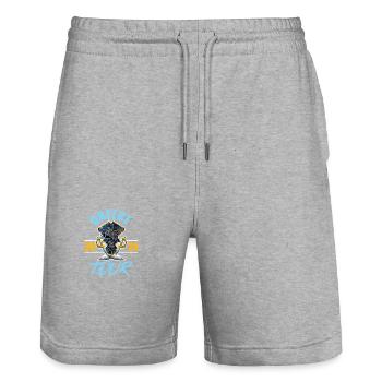 Grèce 2024 Skeleton - Short de jogging bio TRAINER Stanley/Stella unisexe - gris chiné - Devant - Nik (191cm) & Marisol (170cm)