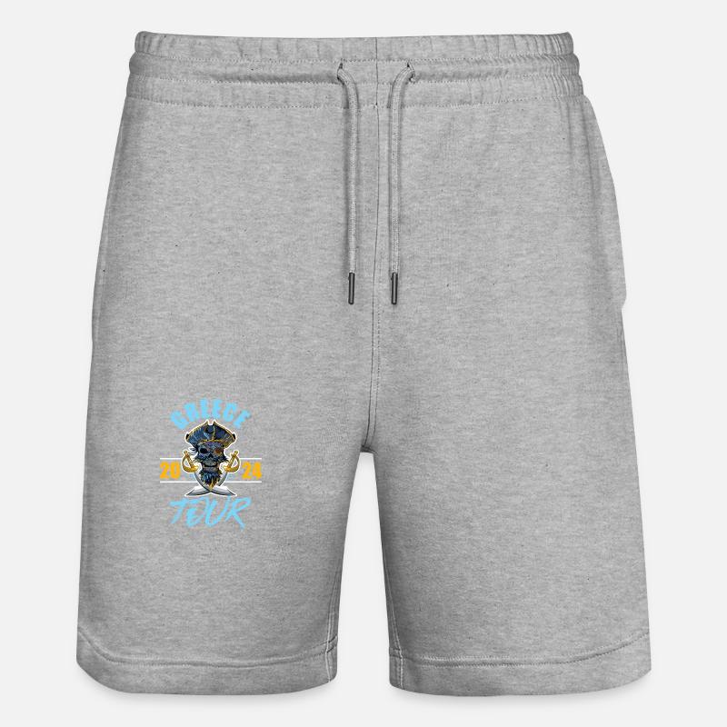 Grèce 2024 Skeleton - Short de jogging bio TRAINER Stanley/Stella unisexe - gris chiné