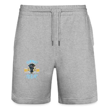 Lloret De Mar 2024 Skelett - Stanley/Stella Unisex Bio Joggingshorts Trainer  - Grau meliert - Vorne - Nik (191cm) & Marisol (170cm)