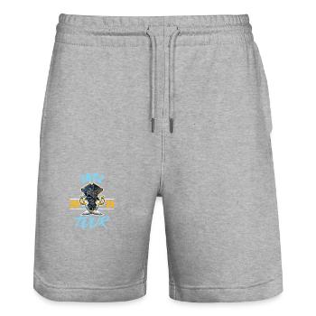 Zrce Party 2024 Skeleton - Stanley/Stella Trainer Unisex Organic Jogging Shorts - heather grey - Front - Nik (191cm) & Marisol (170cm)
