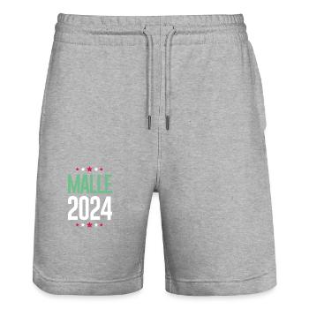 Malle 2024 Holiday - Stanley/Stella Trainer Unisex Organic Jogging Shorts - heather grey - Front - Nik (191cm) & Marisol (170cm)