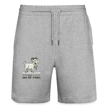 Bock auf 'n Dübel - Kiffen - Stanley/Stella Unisex Bio Joggingshorts Trainer  - Grau meliert - Vorne - Nik (191cm) & Marisol (170cm)