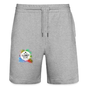 Lloret De Mar 2024 Colorful - Stanley/Stella Trainer Unisex Organic Jogging Shorts - heather grey - Front - Nik (191cm) & Marisol (170cm)