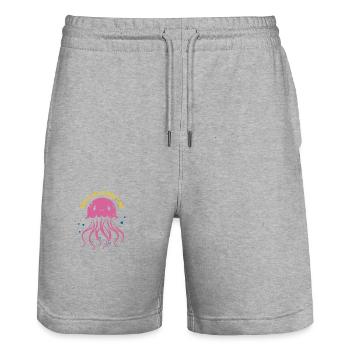 Passe un bon moment en gelée - Méduse avec des tentacules, moi - Short de jogging bio TRAINER Stanley/Stella unisexe - gris chiné - Devant - Nik (191cm) & Marisol (170cm)