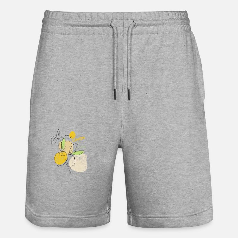 Zitronen Lemon Juice - expressionistisch - Kunst - Stanley/Stella Unisex Bio Joggingshorts Trainer  - Grau meliert