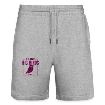 Vogel - Fliegen - Naturschutz Tierfreund - Zoo - Stanley/Stella Unisex Bio Joggingshorts Trainer  - Grau meliert - Vorne - Nik (191cm) & Marisol (170cm)