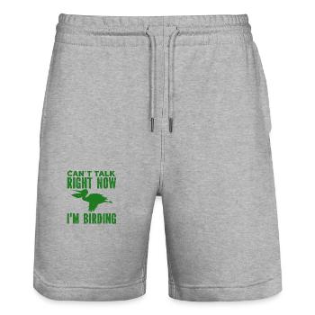 Vogel - Fliegen - Naturschutz Tierfreund - Zoo - Stanley/Stella Unisex Bio Joggingshorts Trainer  - Grau meliert - Vorne - Nik (191cm) & Marisol (170cm)