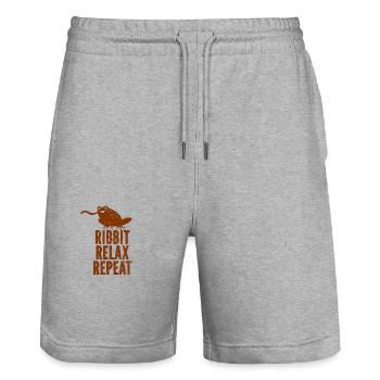 Gecko - Amphibie Tier - Stanley/Stella Unisex Bio Joggingshorts Trainer  - Grau meliert - Vorne - Nik (191cm) & Marisol (170cm)