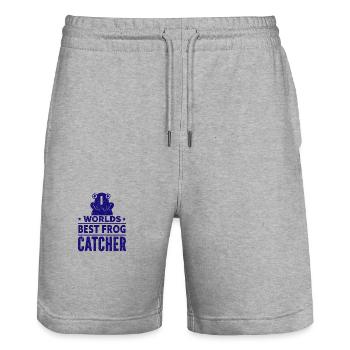 Frog - Amphibian Animal - Stanley/Stella Trainer Unisex Organic Jogging Shorts - heather grey - Front - Nik (191cm) & Marisol (170cm)