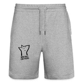 Bin halt ein Fuchs - schlau, cool & clever - Stanley/Stella Unisex Bio Joggingshorts Trainer  - Grau meliert - Vorne - Nik (191cm) & Marisol (170cm)