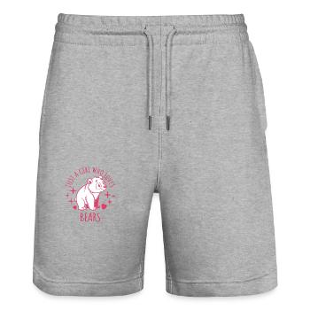 Just a girl who loves bears - Cartoon - Stanley/Stella Trainer Unisex Organic Jogging Shorts - heather grey - Front - Nik (191cm) & Marisol (170cm)
