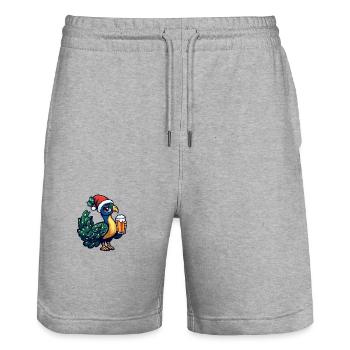Peacock Bird Bière de Noël Drôle - Short de jogging bio TRAINER Stanley/Stella unisexe - gris chiné - Devant - Nik (191cm) & Marisol (170cm)
