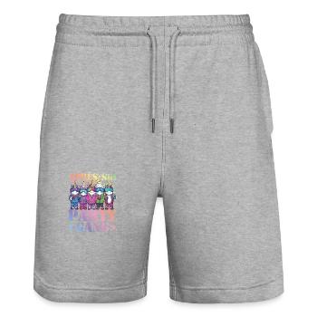 Après-ski Party Gang Licorne - Short de jogging bio TRAINER Stanley/Stella unisexe - gris chiné - Devant - Nik (191cm) & Marisol (170cm)