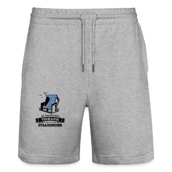 Ich brauche keine Therapie - Strandkorb - Stanley/Stella Unisex Bio Joggingshorts Trainer  - Grau meliert - Vorne - Nik (191cm) & Marisol (170cm)