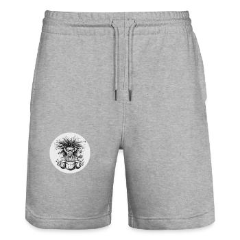 Drummer - Stanley/Stella Unisex Bio Joggingshorts Trainer  - Grau meliert - Vorne - Nik (191cm) & Marisol (170cm)