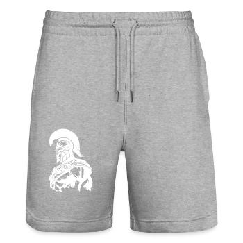 Spartan Gym Gladiateur Muscles Musculation - Short de jogging bio TRAINER Stanley/Stella unisexe - gris chiné - Devant - Nik (191cm) & Marisol (170cm)