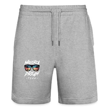 Équipe de rêve de Majorque - Short de jogging bio TRAINER Stanley/Stella unisexe - gris chiné - Devant - Nik (191cm) & Marisol (170cm)