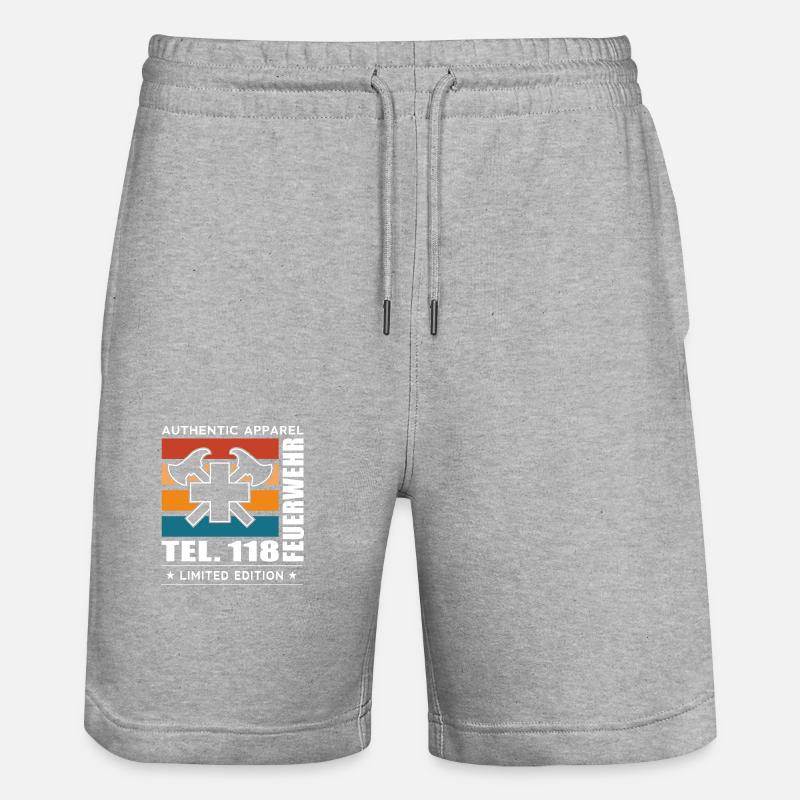 Pompiers - Short de jogging bio TRAINER Stanley/Stella unisexe - gris chiné