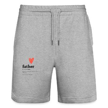 Vater - das perfekte Geschenk zum Vatertag - Stanley/Stella Unisex Bio Joggingshorts Trainer  - Grau meliert - Vorne - Nik (191cm) & Marisol (170cm)