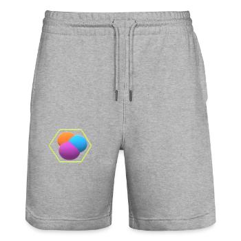 Molécule - Short de jogging bio TRAINER Stanley/Stella unisexe - gris chiné - Devant - Nik (191cm) & Marisol (170cm)