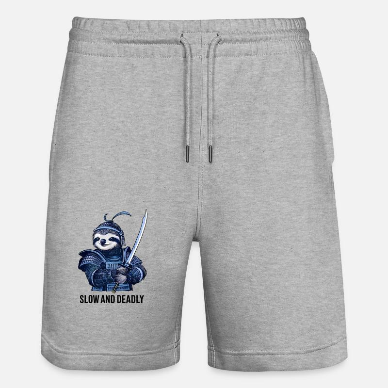 Samurai Sloth - Stanley/Stella Trainer Unisex Organic Jogging Shorts - heather grey