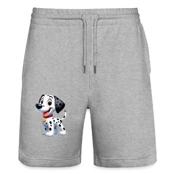 dalmatien 3 - Short de jogging bio TRAINER Stanley/Stella unisexe - gris chiné - Devant - Nik (191cm) & Marisol (170cm)