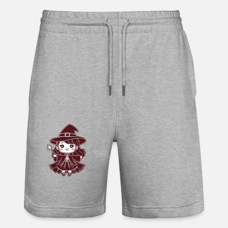 Chibi Witch - Stanley/Stella Trainer Unisex Organic Jogging Shorts - heather grey
