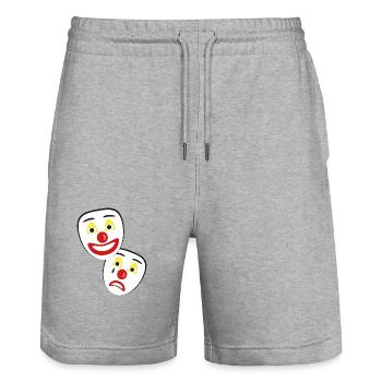 Tolle Karneval und Faschingsmasken für jede Party. - Stanley/Stella Unisex Bio Joggingshorts Trainer  - Grau meliert - Vorne - Nik (191cm) & Marisol (170cm)