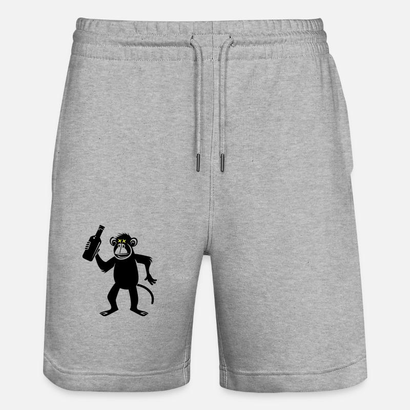 Bière Monkey Party - Short de jogging bio TRAINER Stanley/Stella unisexe - gris chiné