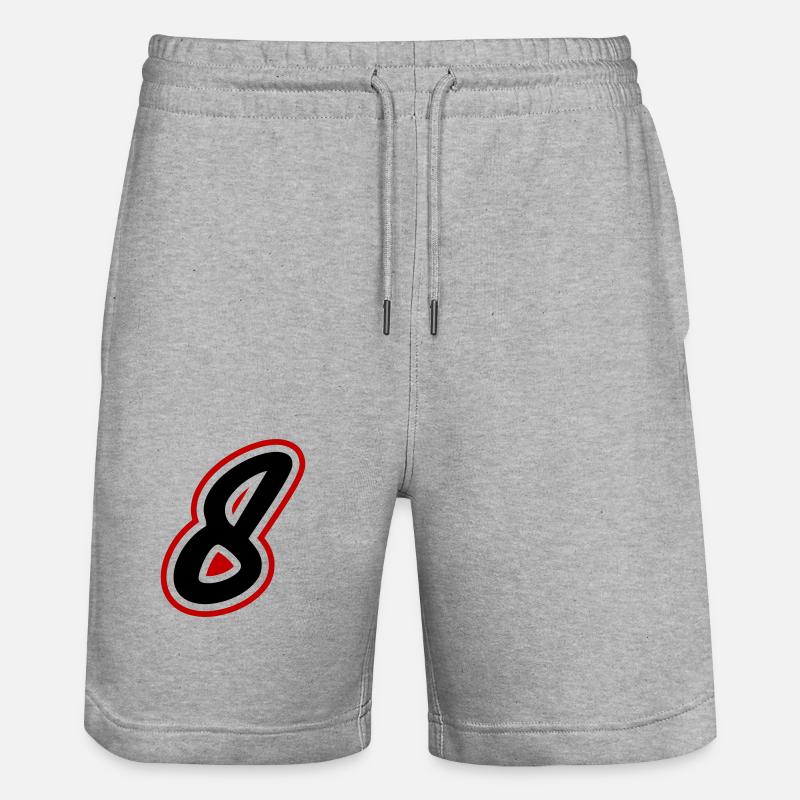 8 Symbole numérique - Short de jogging bio TRAINER Stanley/Stella unisexe - gris chiné