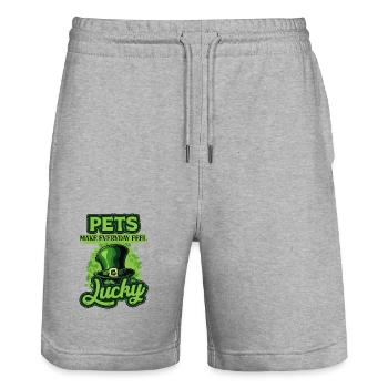 Haustiere am St. Patricks Day sorgen jeden Tag für ein glückliches Gefühl - Stanley/Stella Unisex Bio Joggingshorts Trainer  - Grau meliert - Vorne - Nik (191cm) & Marisol (170cm)