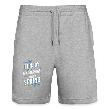 J’aime le plus les margaritas au printemps - Short de jogging bio TRAINER Stanley/Stella unisexe - gris chiné - Devant - Nik (191cm) & Marisol (170cm)