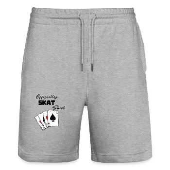 Skat Offizielles Shirt - Stanley/Stella Unisex Bio Joggingshorts Trainer  - Grau meliert - Vorne - Nik (191cm) & Marisol (170cm)