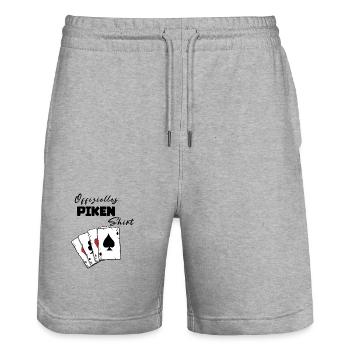 Piken Official Shirt - Stanley/Stella Trainer Unisex Organic Jogging Shorts - heather grey - Front - Nik (191cm) & Marisol (170cm)