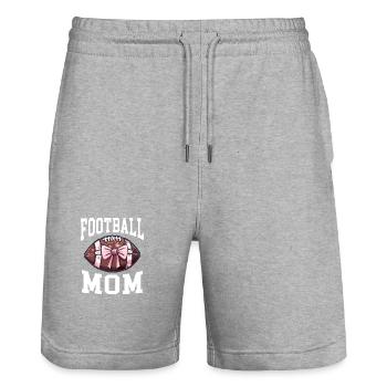 American Football Mom Geschenk - Stanley/Stella Unisex Bio Joggingshorts Trainer  - Grau meliert - Vorne - Nik (191cm) & Marisol (170cm)
