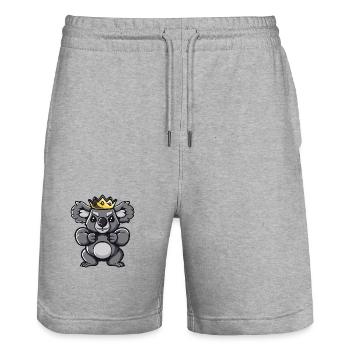 Couronne de bande dessinée Koala - Short de jogging bio TRAINER Stanley/Stella unisexe - gris chiné - Devant - Nik (191cm) & Marisol (170cm)