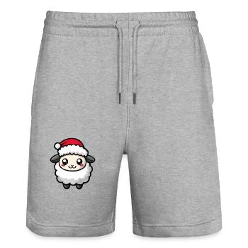 Mouton Noël Noël - Short de jogging bio TRAINER Stanley/Stella unisexe - gris chiné - Devant - Nik (191cm) & Marisol (170cm)