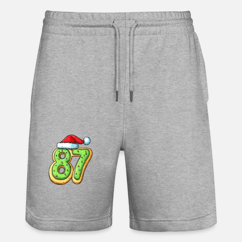 87 Numéro Noël - Short de jogging bio TRAINER Stanley/Stella unisexe - gris chiné